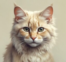 Fototapeta premium Illustration of fluffy cat.