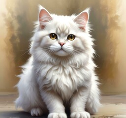 Illustration of fluffy cat.