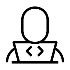 IT Coordinator. Technology Management, Information Systems, Support. Vector Editable Stroke Icon. © Creative_Captain