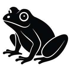 A simple frog sitting with two eyes and smooth body details, vector style.