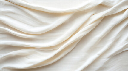 Soft white fabric with elegant drapes and gentle waves