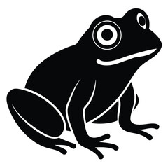 A simple frog sitting with two eyes and smooth body details, vector style.