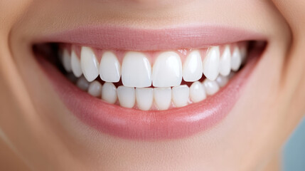 Obraz premium Bright, healthy teeth with hint of laughter and joy in smile