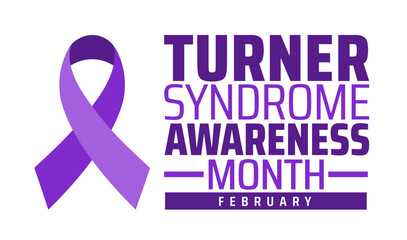 Turner Syndrome Awareness Month background banner or poster design template. observed every year in February. Holiday concept. Use to any Template, card, poster, placard, template.