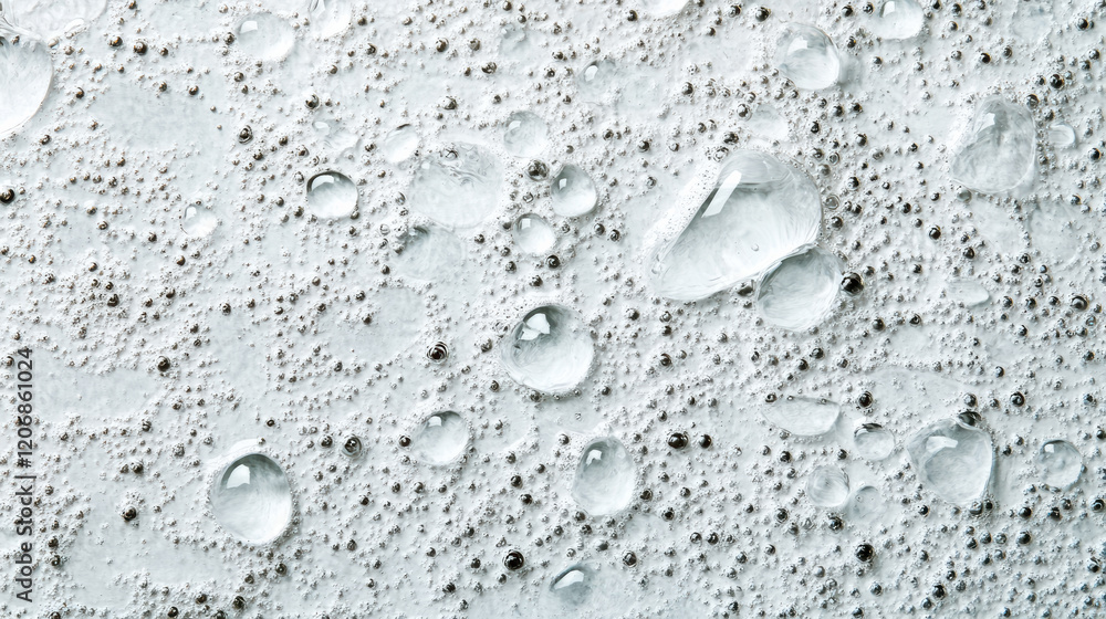 Poster close up of water droplets on textured surface, creating refreshing look
