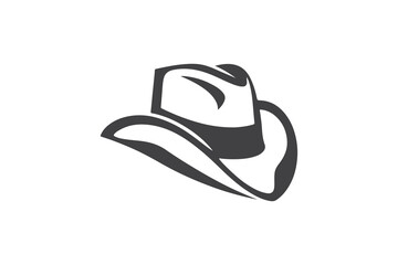 Minimalist Geometric Cowboy Hat Logo Design Template