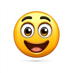 Happy Smiley Face Emoji with Sparkling Eyes and Joyful Expression Perfect for Communicating Happiness and Positive Emotions in Digital Conversations