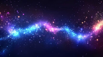Fototapeta premium Cosmic Nebula with Vibrant Hues and Sparkling Stars