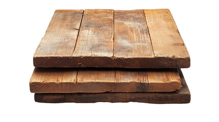 Wooden boards with aged textures, isolated on transparent background 