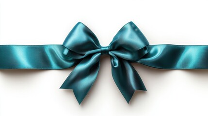 Elegant teal ribbon bow perfect for gift wrapping and special occasions showcasing beauty and charm