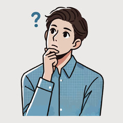 a boy is thinking vector