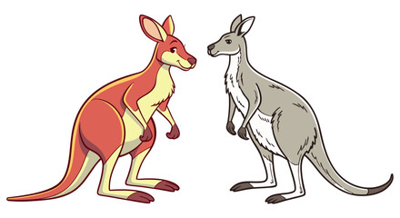 Creative Kangaroo Silhouette and icon