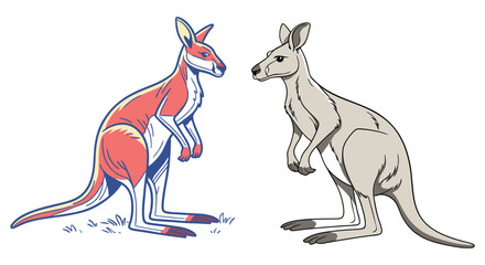 Creative Kangaroo Silhouette and icon