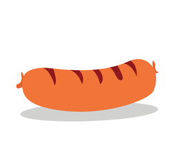 Sausage icon with flat style. Simple sausage 