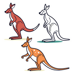 Creative Kangaroo Silhouette and icon