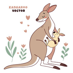 Obraz premium Creative Kangaroo Silhouette and icon