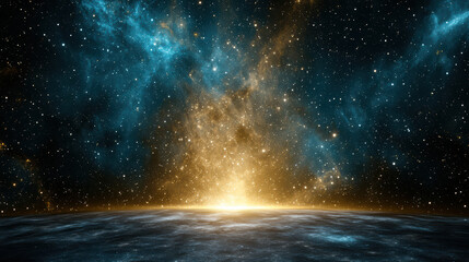 cosmic scene featuring radiant explosion of stars and light in space