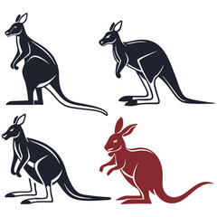 Creative Kangaroo Silhouette and icon
