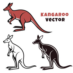 Creative Kangaroo Silhouette and icon