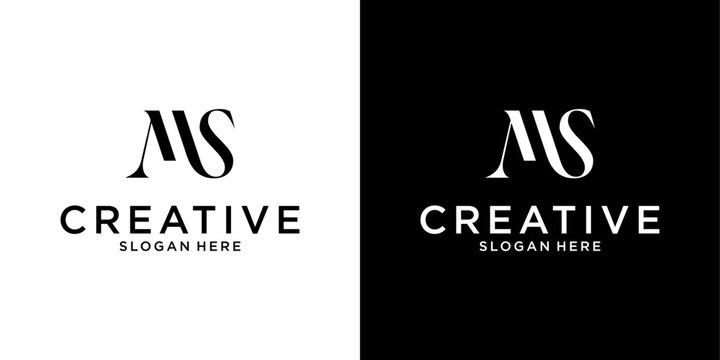 MS or SM initial letter logo design vector concept
