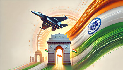 National flag with fighter jet design background 