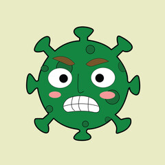 character virus. Bacteria vector illustration.