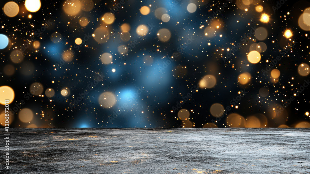 Poster sparkling stars and soft lights create cosmic abstract background