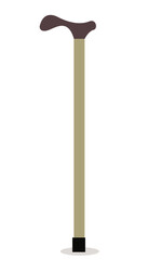 wooden walking stick cane. vektor
