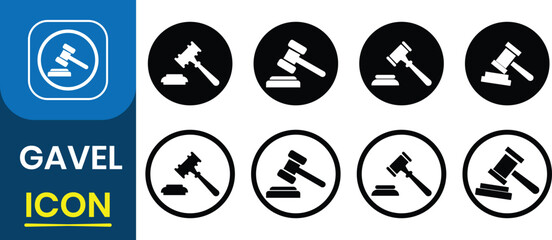 Judge gavel icon vector. Court tribunal, auction hammer, law and justice symbol. vector illustration.