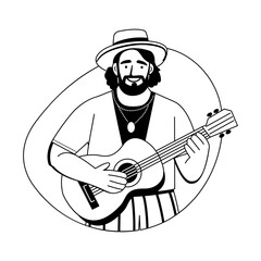 A glyph illustration of a street performer 

