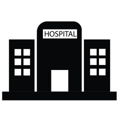 Hospital building icon. Hospital icon in flat style isolated 