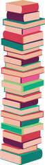 カラフルな山積みの本 積読本 知識量
