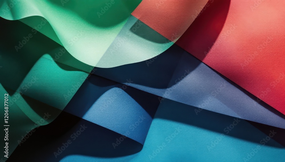 Poster abstract colorful overlapping paper textures with light and shadow play