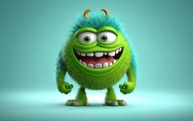 Fototapeta premium Funny Green Monster