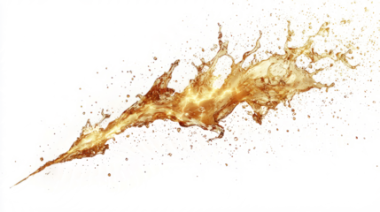 A sharp, jagged oil splash creating a lightning bolt shape, isolated on a bright white background