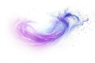 A soft, enchanting aura of blue and purple magical energy, swirling with light and sparkles, on a white background