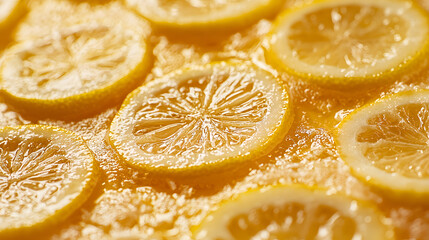 Fresh Lemon Slices on Bright Background for Culinary Presentation