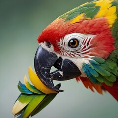 Obraz premium Abstract Art of Parrot Beak: Vibrant Shapes and Colors