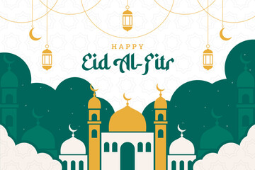 Eid al fitr flat design background