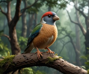 Obraz premium Abaniquillo crestado perched on a branch in the forest, lizard, animal