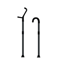 Walking cane. Wooden stick. Cane for elderly, old, aged and disabled person