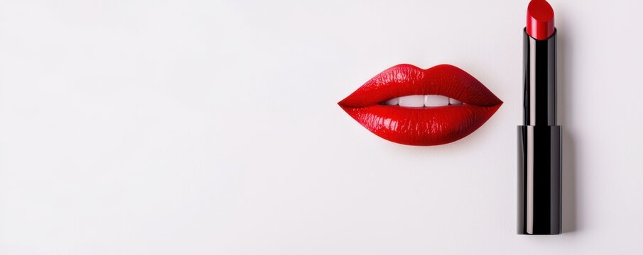 Lipstick application tutorial beauty studio makeup guide bright environment close-up view glamour concept