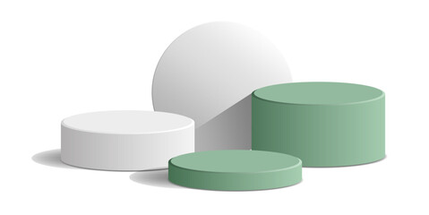 cylinder podium tube circle podium stage 3d Abstract minimal scene mockup products display studio, Stage showcase. Vector geometric forms