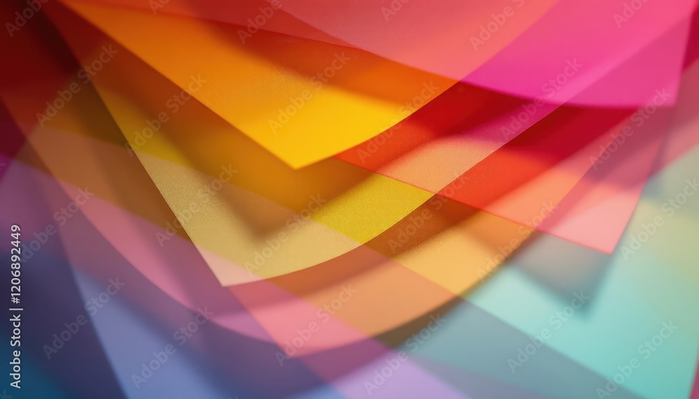Poster abstract colorful overlapping paper layers in vibrant geometric design
