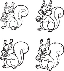 Cute Squirrel Illustration Vector Design