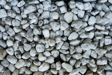 Smooth pebbles background. Stone on ground texture background