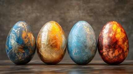 Colorful decorative eggs showcasing intricate designs celebrate craftsmanship during a spring festival