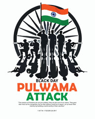 Pulwama Attack a black day in India Social Media Post Template banner
