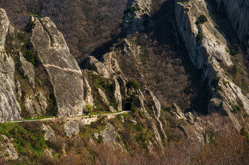 landscape inside the Dolomiti Lucane from the village of Castelmezzano, Potenza province, Basilicata