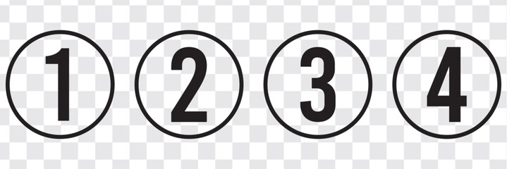 Set of numbers . Number circles set1 to 10 . Set of Round 1-10 numbers icon for education . Vector illustration